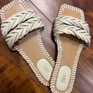 Zara braided leather sandals.